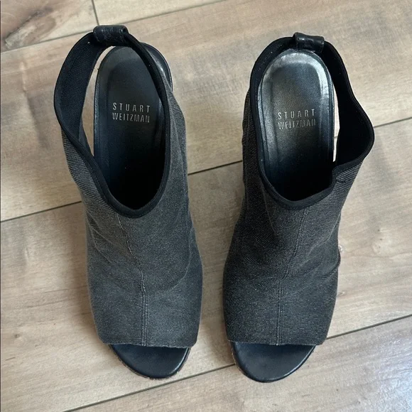 Stuart Weitzman Glover Stretch Wedge Platform Sandals Women's Sz 7.5